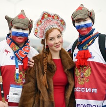 Russian fans, Sochi Winter Olympics, 2014