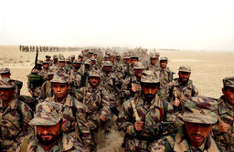 A parade of Northern Alliance troops, North Afghanistan, October 2001