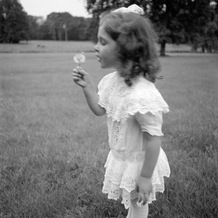 Victoria Hill, wearing a dress belonging to her great-grandmother walked in the grounds of the Chateau de Maillebois