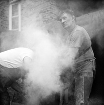 Blacksmiths came to shoe the horses in the stables of Chateau de Maillebois